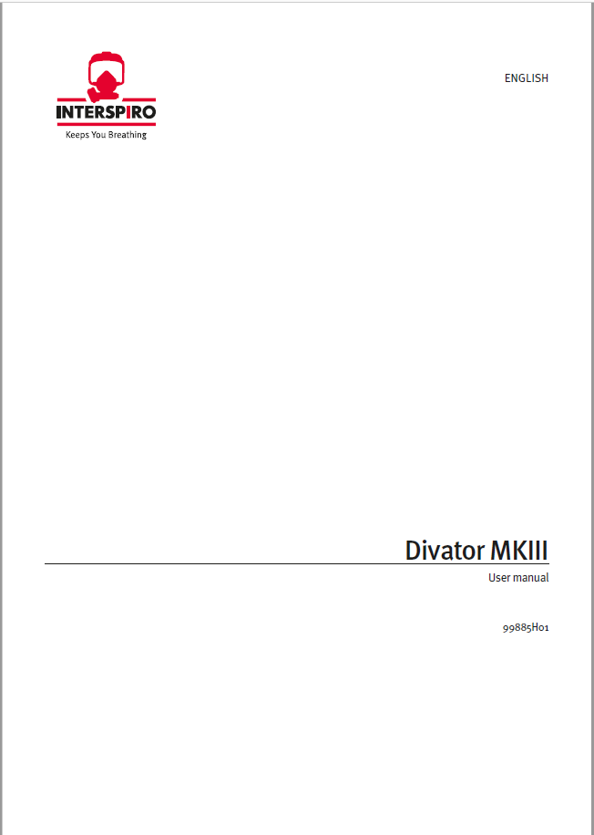 Diving user manual: 99885H - Divator MKIII