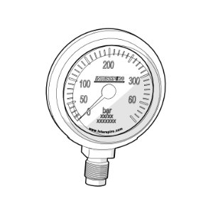 Pressure gauge, diving, bar