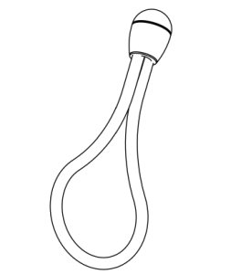 Elastic cord loop w knob